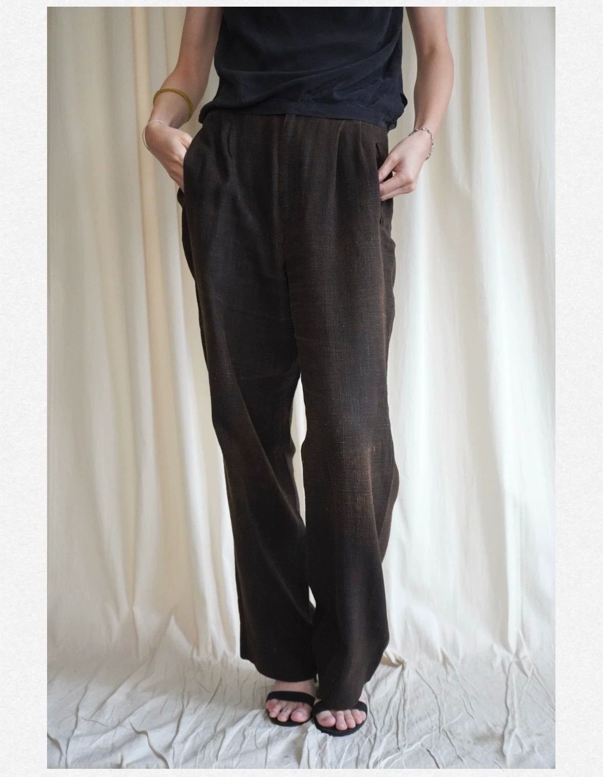 Issey Miyake Issey Miyake 1999 Mud Dyed Faded Straight Pants M Size 27" / US 4 / IT 40 - 1 Thumbnail
