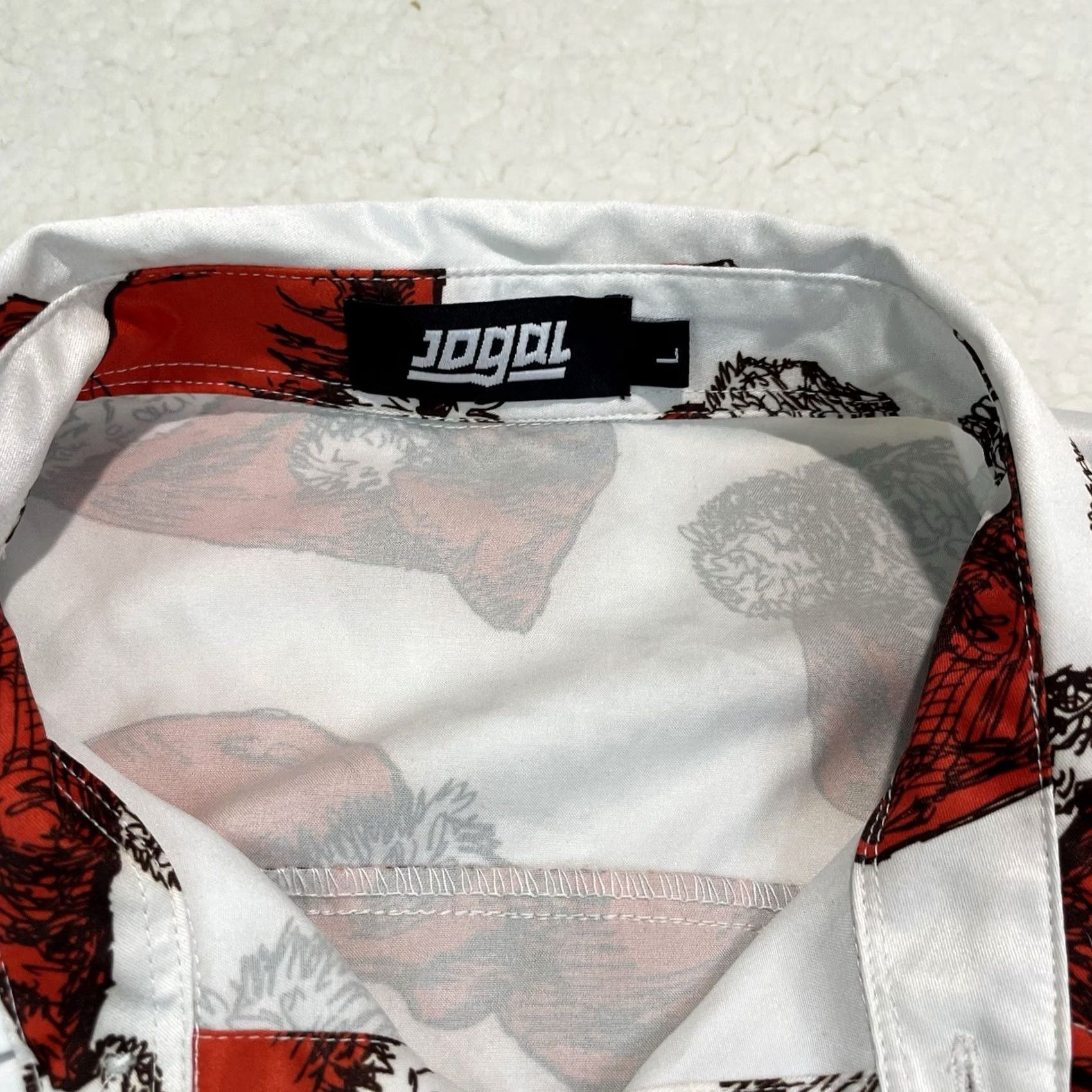 Vintage Jogal Santa Hat Print Button Shirt Christmas Novelty Ugly Holiday Mens Large Size US L / EU 52-54 / 3 - 3 Thumbnail
