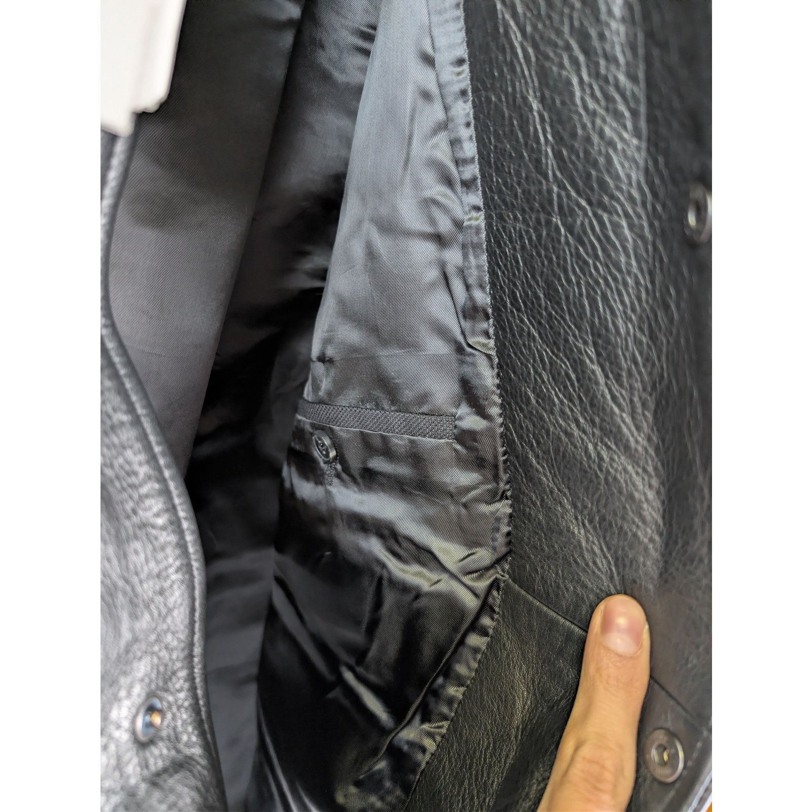 Officine Generale o1rshd1 Dafoe Bomber Grained Leather Jacket in Black Size US M / EU 48-50 / 2 - 9 Thumbnail