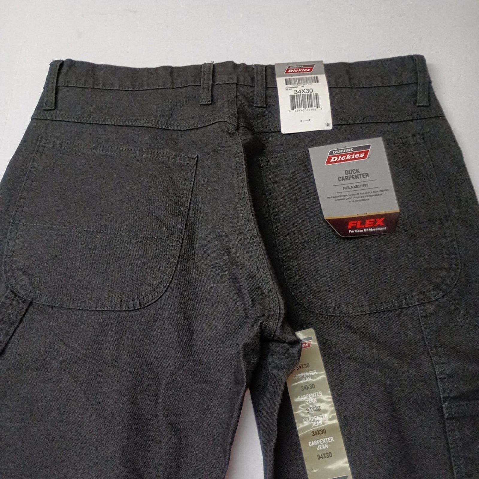 Dickies Dickies Carpenter Pants Mens 34x30 Black Duck Canvas Pockets Size US 34 / EU 50 - 7 Thumbnail