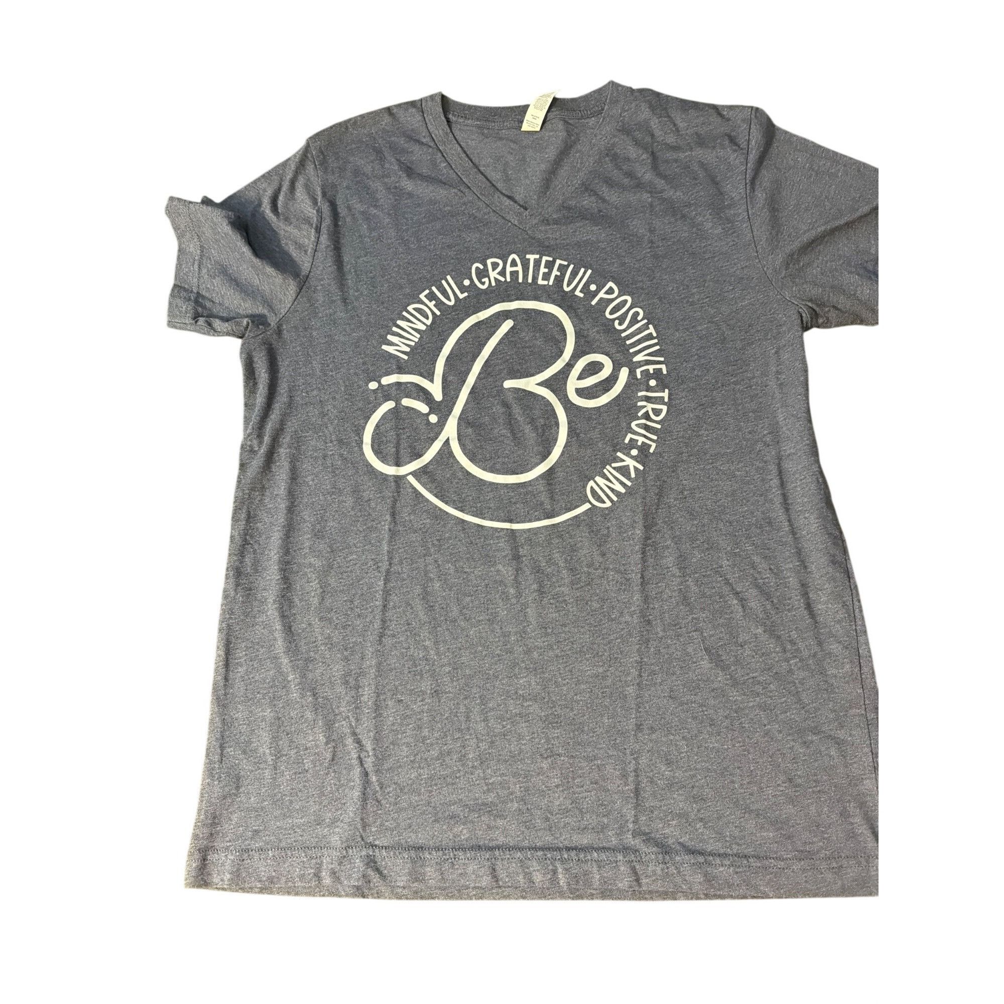 Other Bella Canvas Heather Blue V Neck T Shirt Be Mindful Grateful Size L / US 10 / IT 46 - 1 Thumbnail