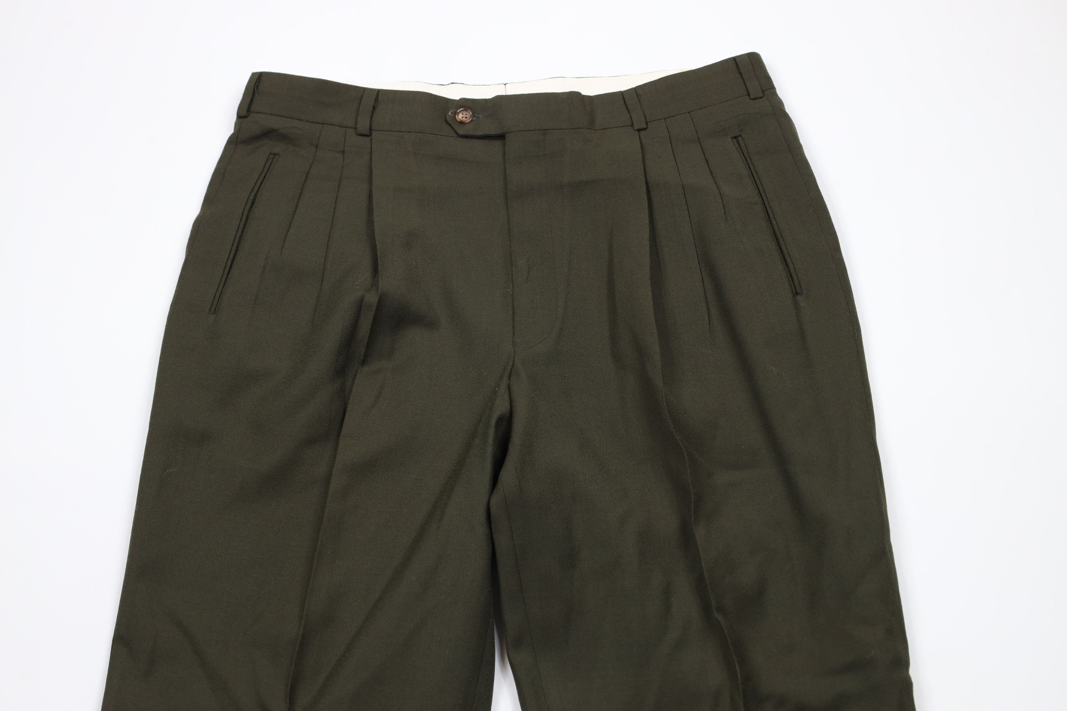 Vintage Vintage 90s Streetwear Cuffed Wide Leg Chino Pants Green Size US 36 / EU 52 - 2 Thumbnail