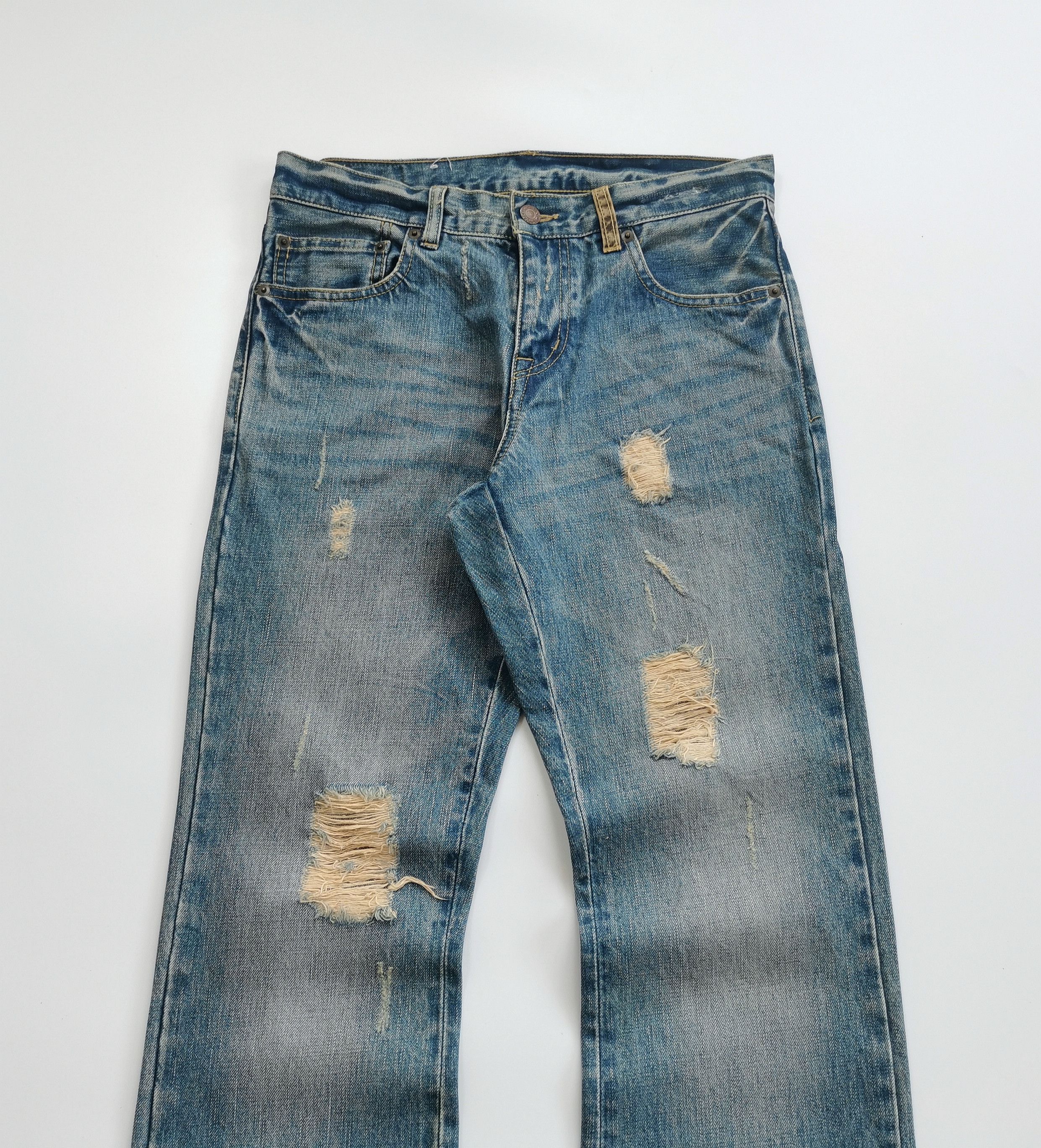 If Six Was Nine Driza Bone Flare Bootcuts Distress Denim Jeans Size 29x35 Size US 29 - 13 Thumbnail