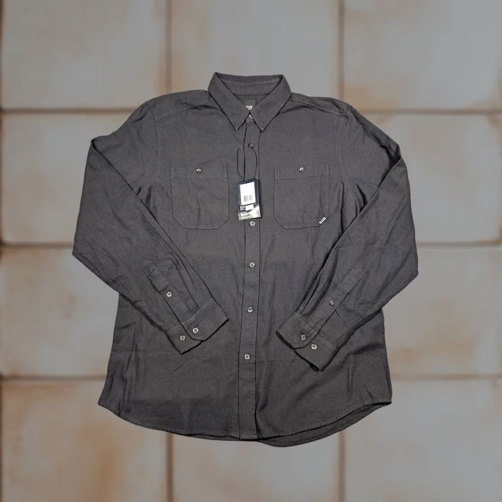 Vintage 5.11 Shirt Mens Large Flannel Long Sleeve Black Volcanic Silverwood Button-Up Pockets Workwear Size US L / EU 52-54 / 3 - 1 Thumbnail
