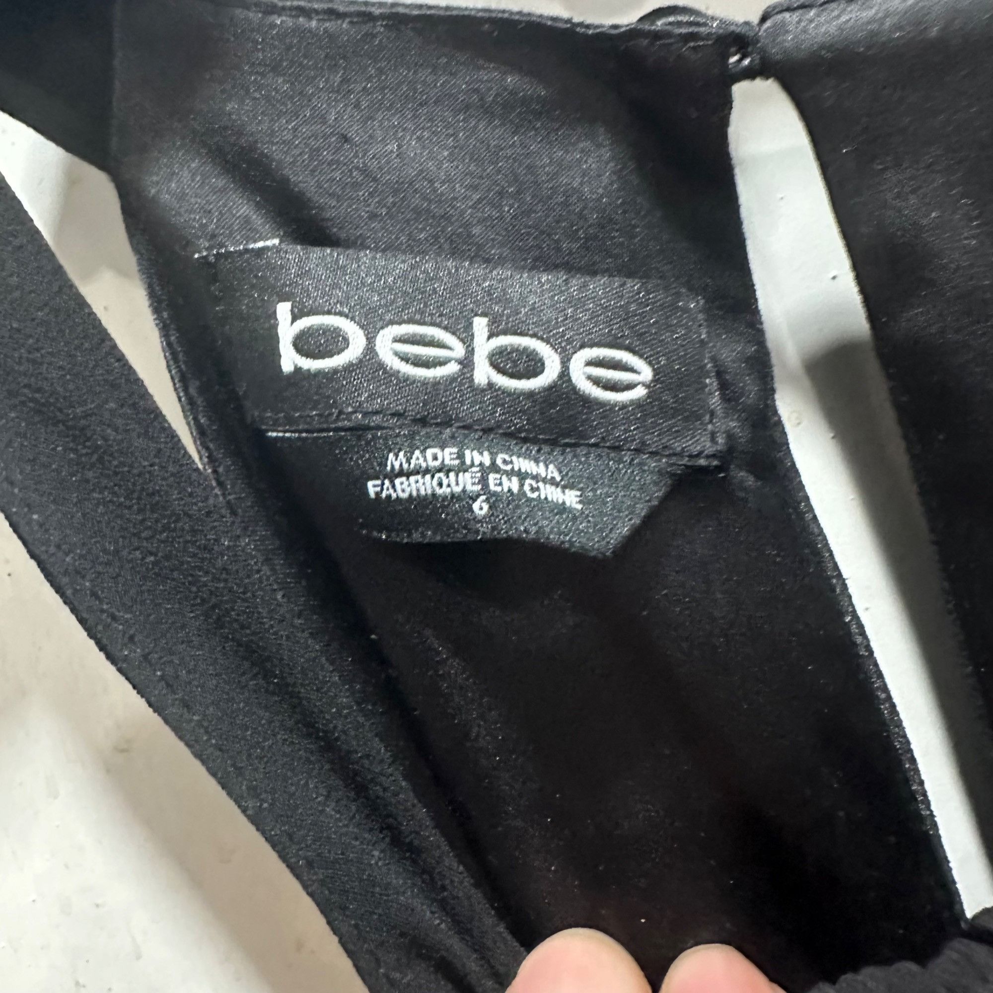 Bebe ⭐Bebe Sz 4 Black Halter Dress Scalloped Twist Chiffon Tulip Size S / US 4 / IT 40 - 4 Thumbnail