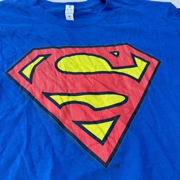 DC Comics NEW SUPERMAN DC COMICS BLUE T-SHIRT SZ MEDIUM M Size US M / EU 48-50 / 2 - 2 Thumbnail