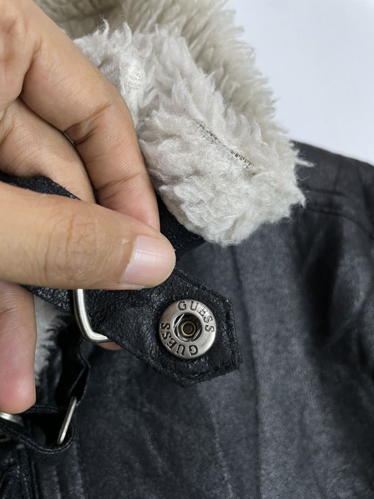 If Six Was Nine Guess Bondage Fur Jacket Fleece Lgb kmri Ifsix gothic style Size US L / EU 52-54 / 3 - 4 Thumbnail