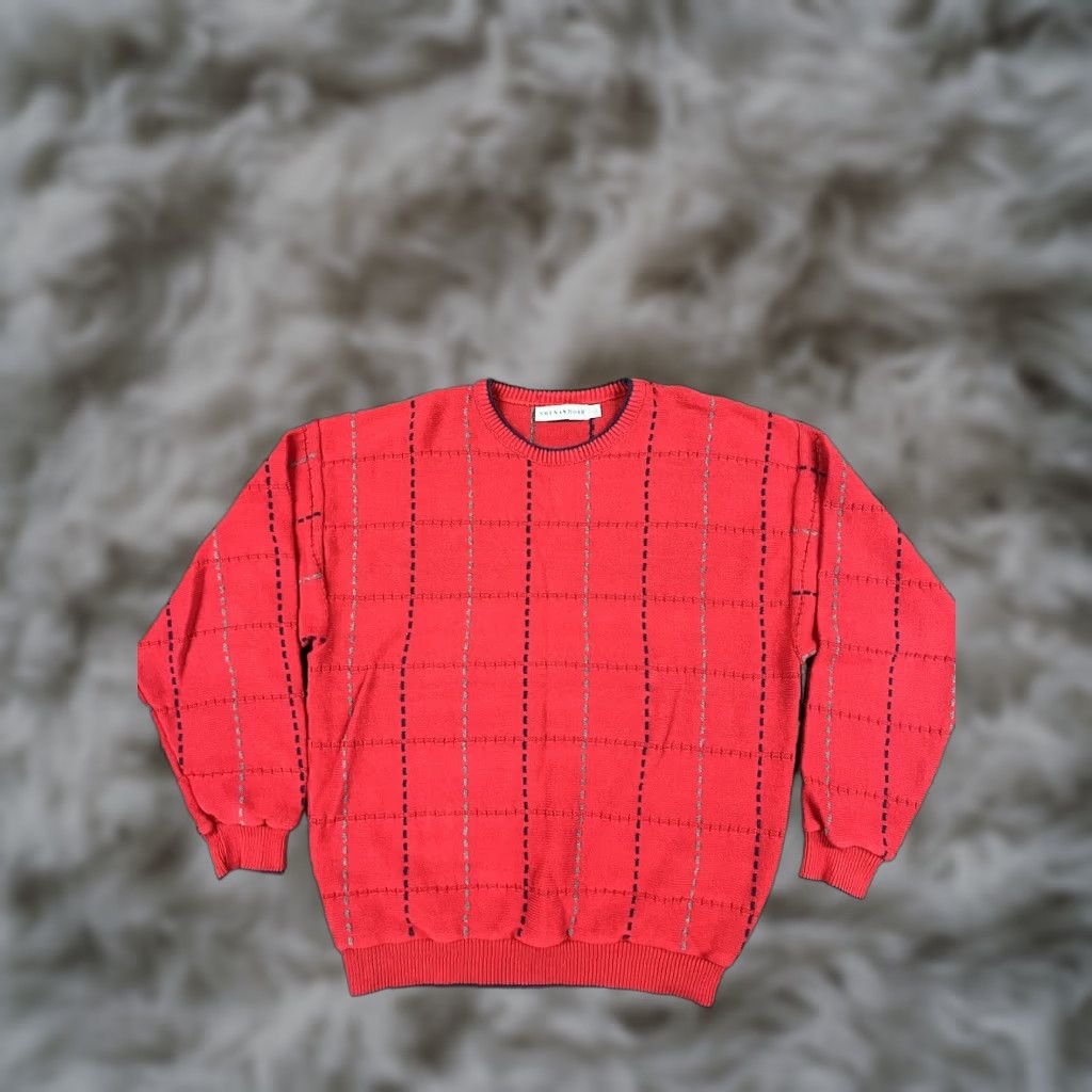 Vintage VINTAGE Shenandoah Sweater Striped Pullover Red / L Men Size US L / EU 52-54 / 3 - 1 Thumbnail