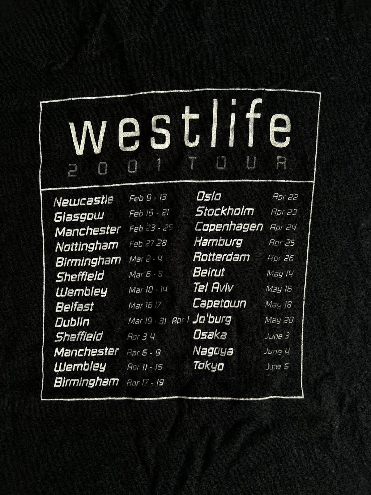 Band Tees × Vintage Vintage 2001 WESTLIFE Coast to Coast Nostalgic Tour Tees Size US S / EU 44-46 / 1 - 5 Thumbnail