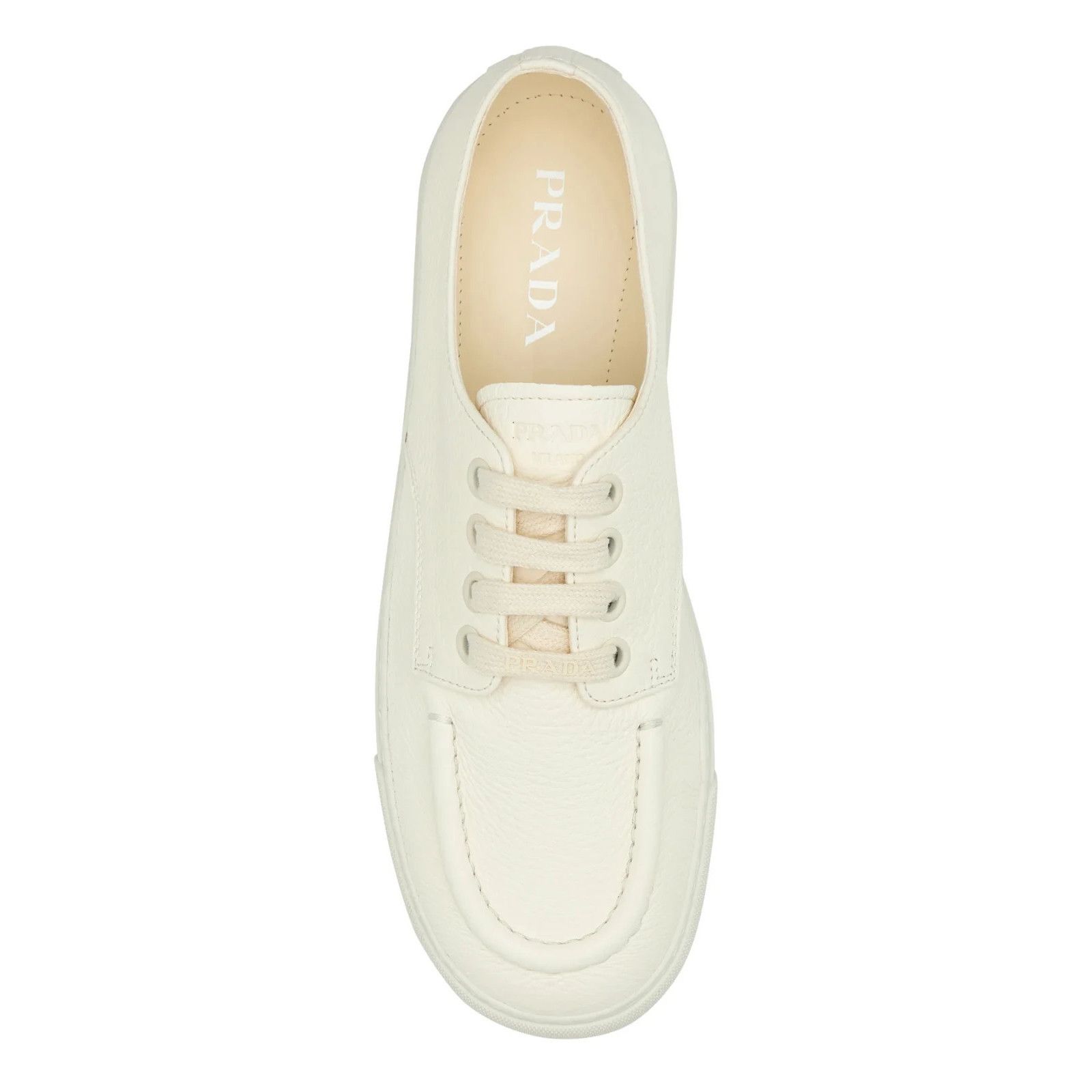 Prada PRADA Ivory Leather Sneakers New And Authentic (Men's size:9 Size US 9 / EU 42 - 4 Thumbnail