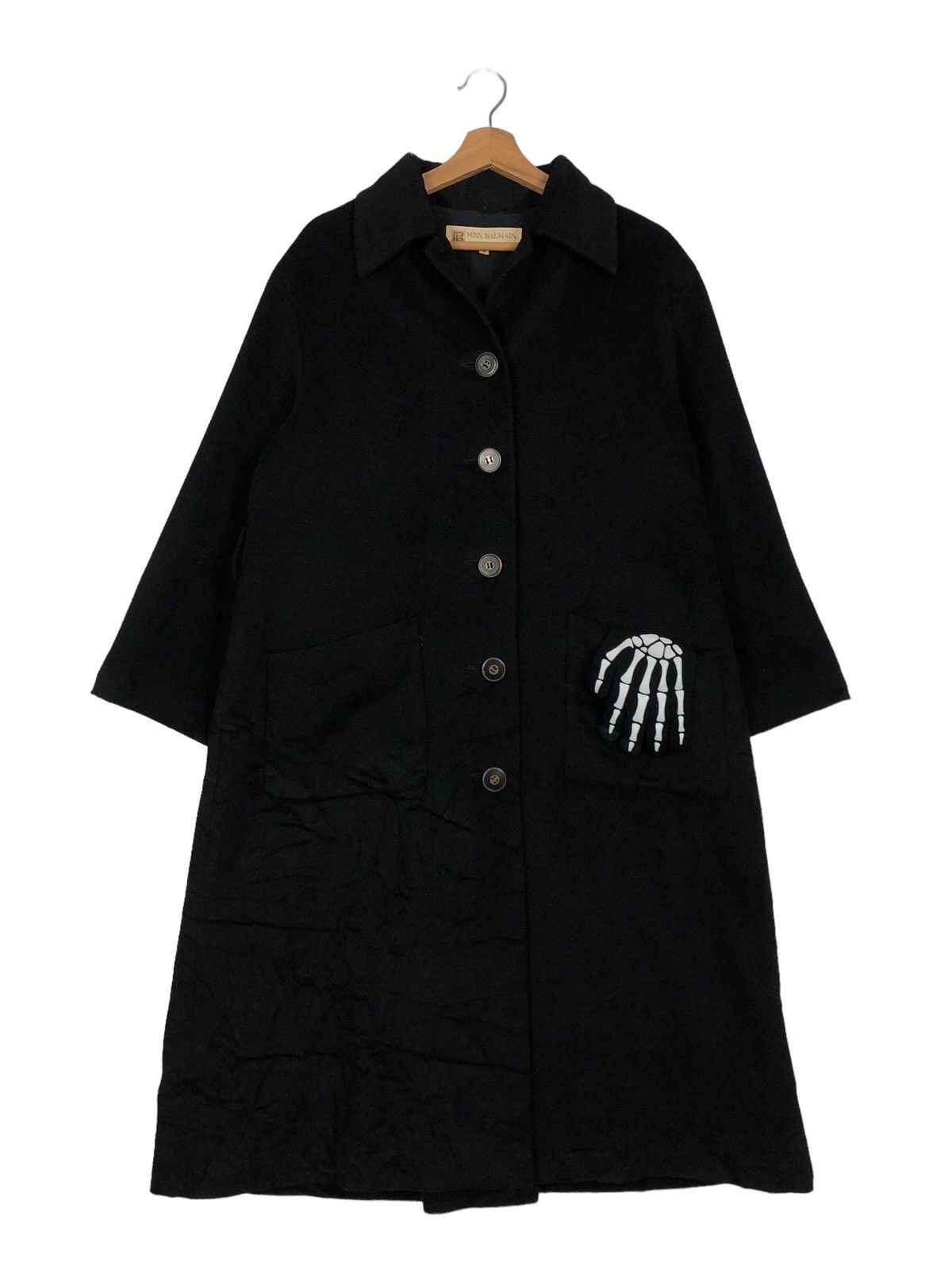 Balmain 🔥Rich Black - Fly Coats Wool Herringbone Miss Balmain Paris Size M / US 6-8 / IT 42-44 - 1 Thumbnail
