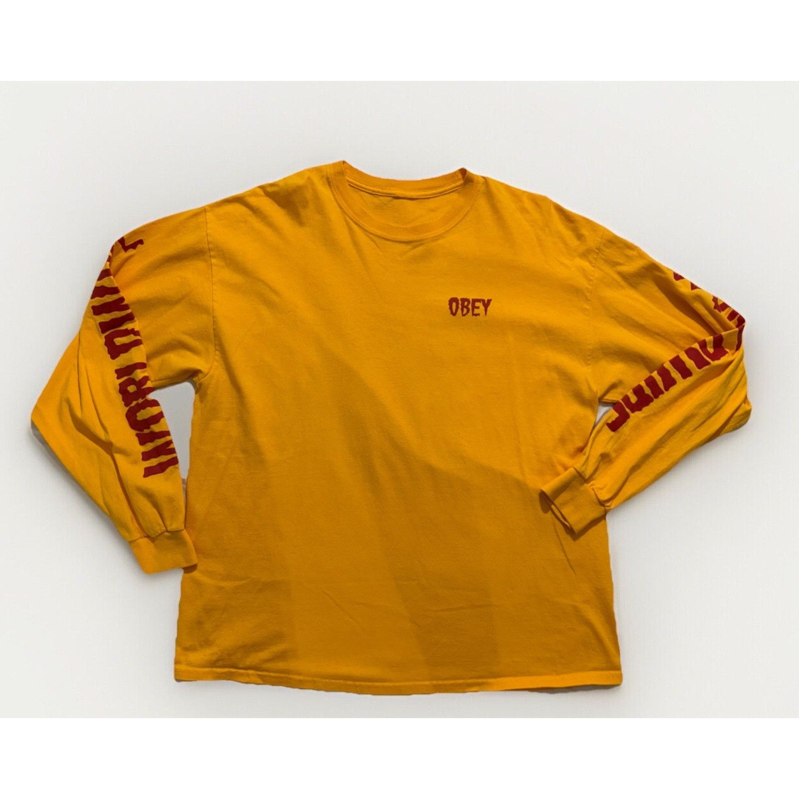 Obey Obey Men’s Shirt L Sleeve Yellow “Worldwide” Midnight Poison Size US XL / EU 56 / 4 - 3 Thumbnail