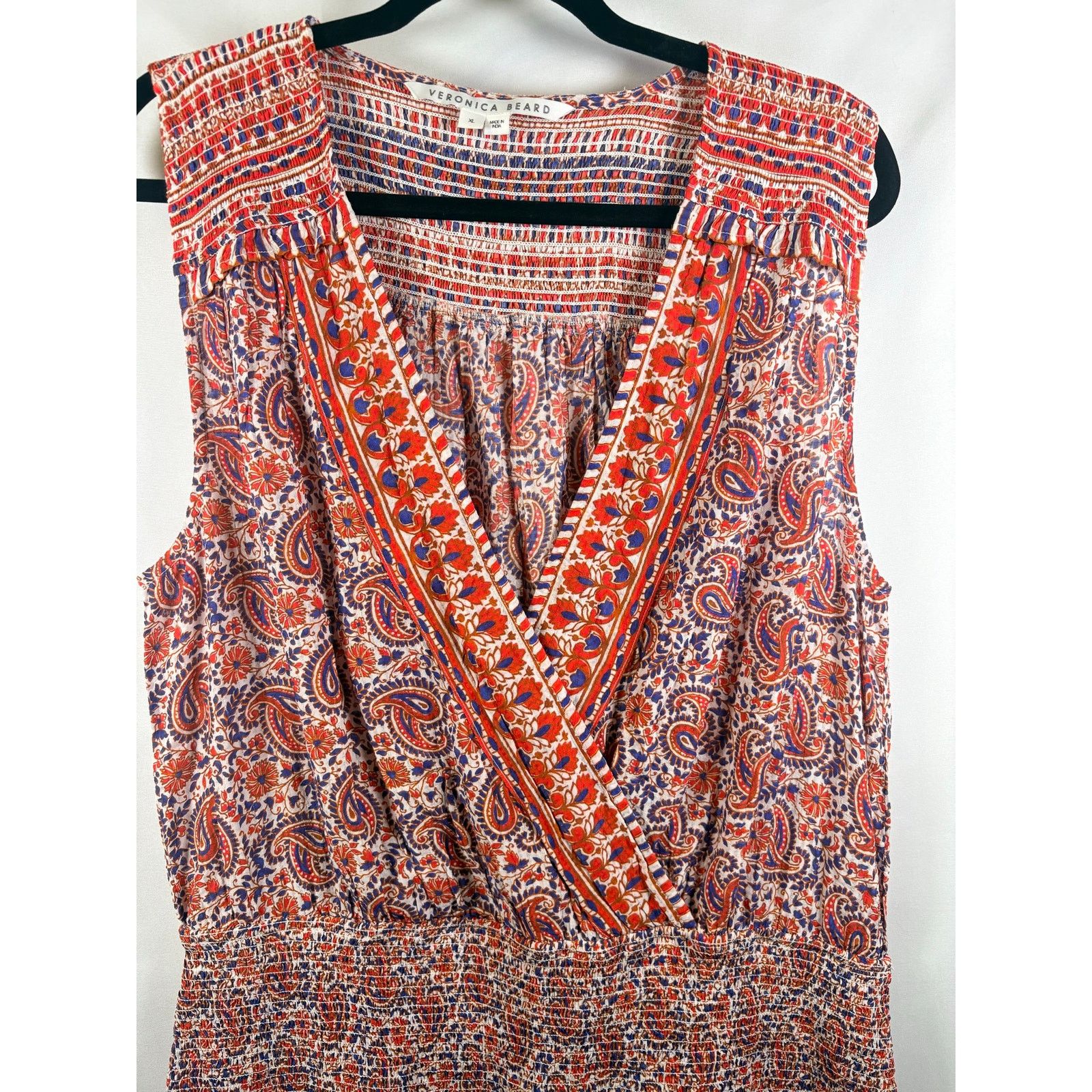 Veronica Beard Veronica Beard Dress XL Paisley Smocked Ruffle Hem Boho Size XL / US 12-14 / IT 48-50 - 6 Thumbnail