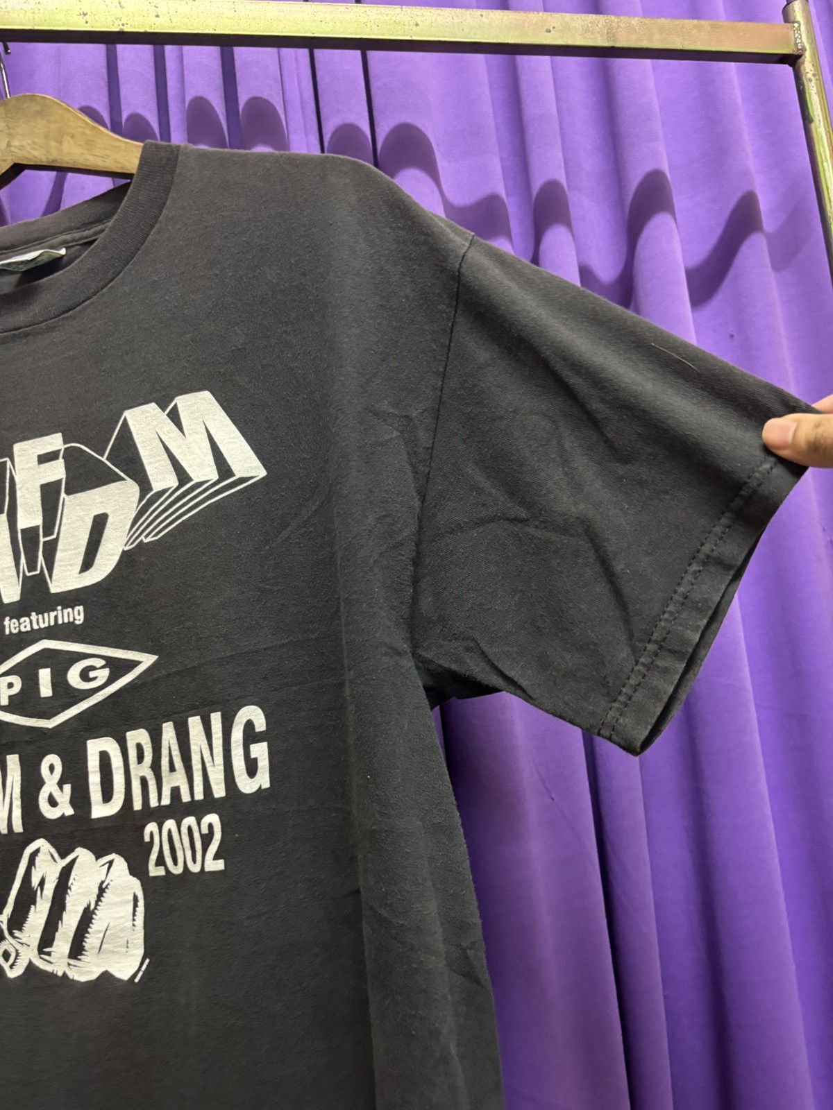 Band Tees vintage KMFDM & PIG STURM AND DRANG TOUR sunfaded erd style Size US L / EU 52-54 / 3 - 7 Thumbnail
