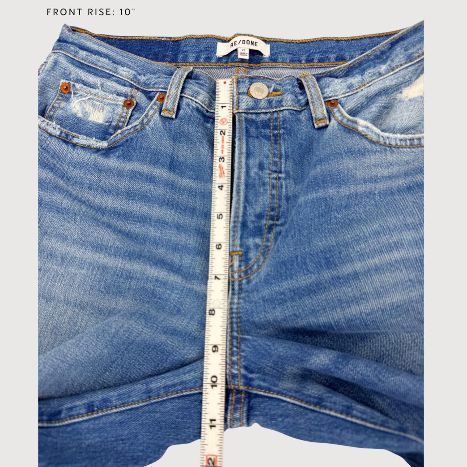 RE/DONE RE/DONE Mid Rise Wide Leg Cropped Jeans Blue 25 Size 25" / US 0 / IT 36 - 7 Thumbnail