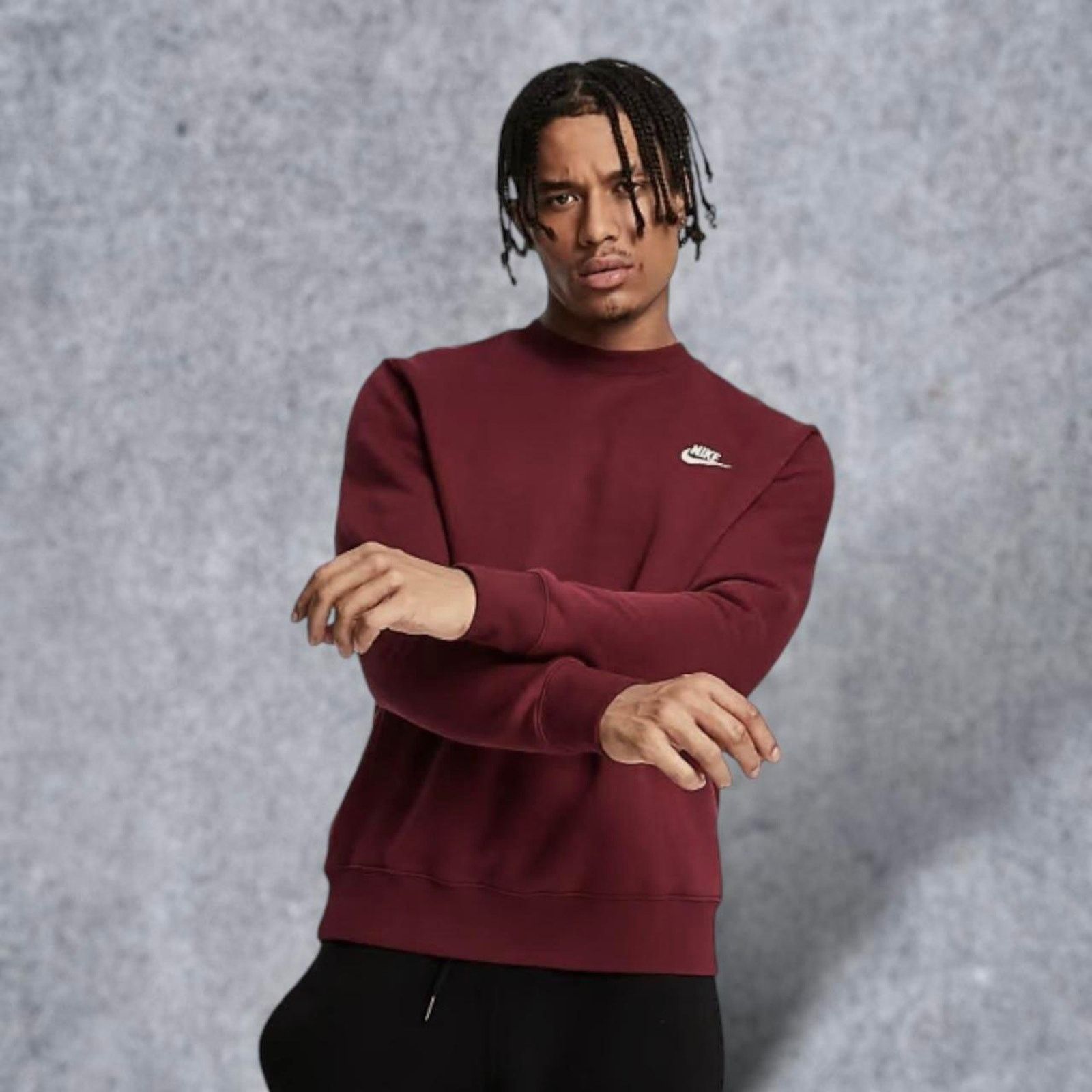 Nike Nike Club Sports / Athletic Wear Burgundy Vintage Sweatshirt Size US L / EU 52-54 / 3 - 6 Thumbnail