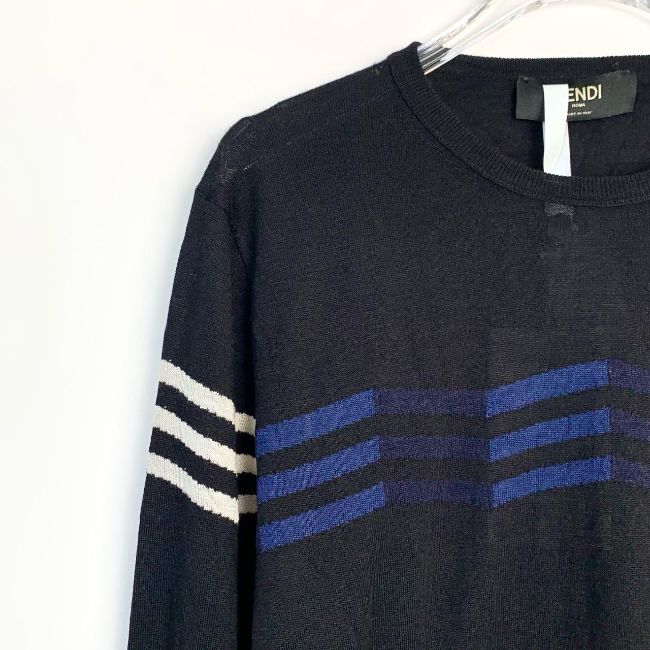 Fendi Fendi Black Little Monster Round-Neck Knit Sweater Size 46 L Size US S / EU 44-46 / 1 - 6 Thumbnail