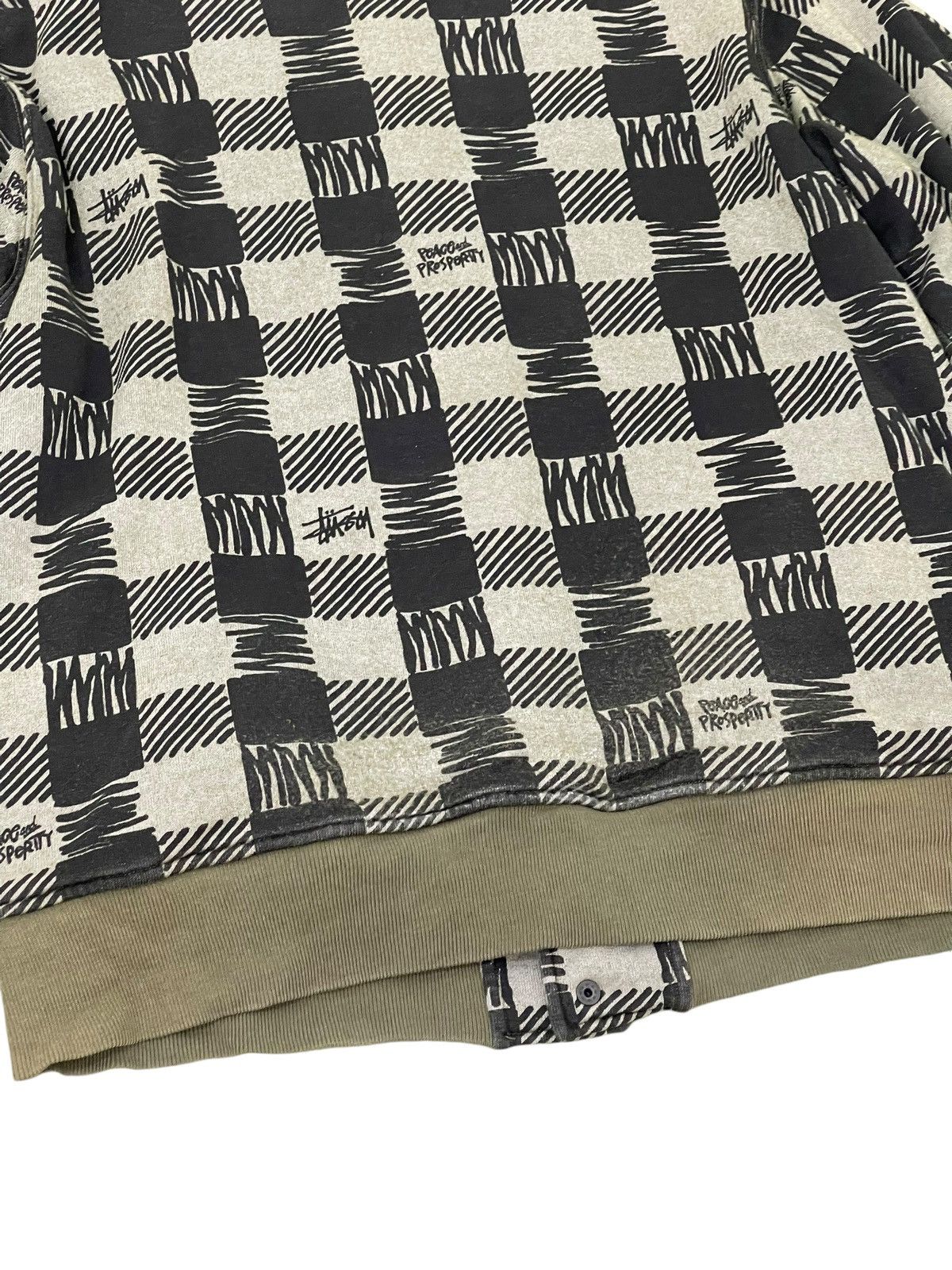 Japanese Brand Y2K Stussy Checker Varsity Jacket Sweatshirt 5🟩9 Size US L / EU 52-54 / 3 - 13 Thumbnail