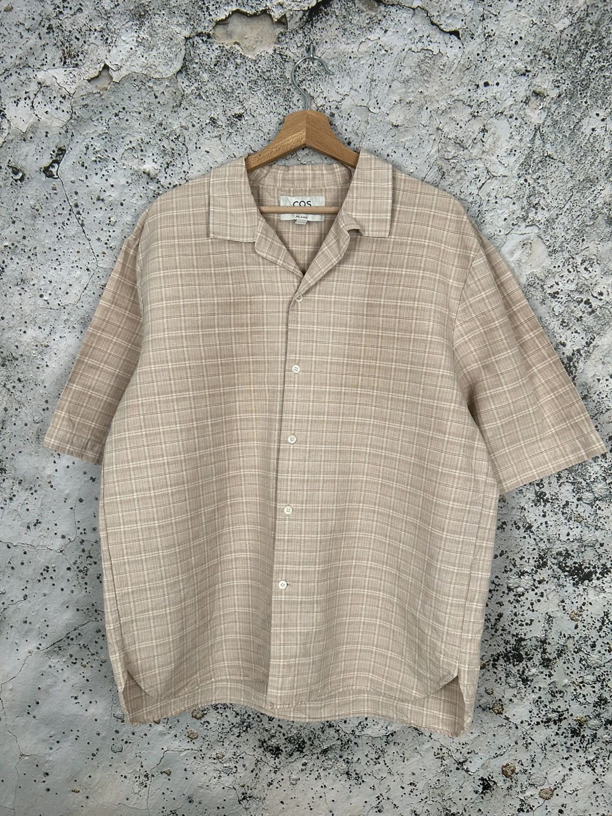 Cos COS Linen Brown Beige Shirt Summer Hawaiian Streetwear Size US L / EU 52-54 / 3 - 1 Thumbnail