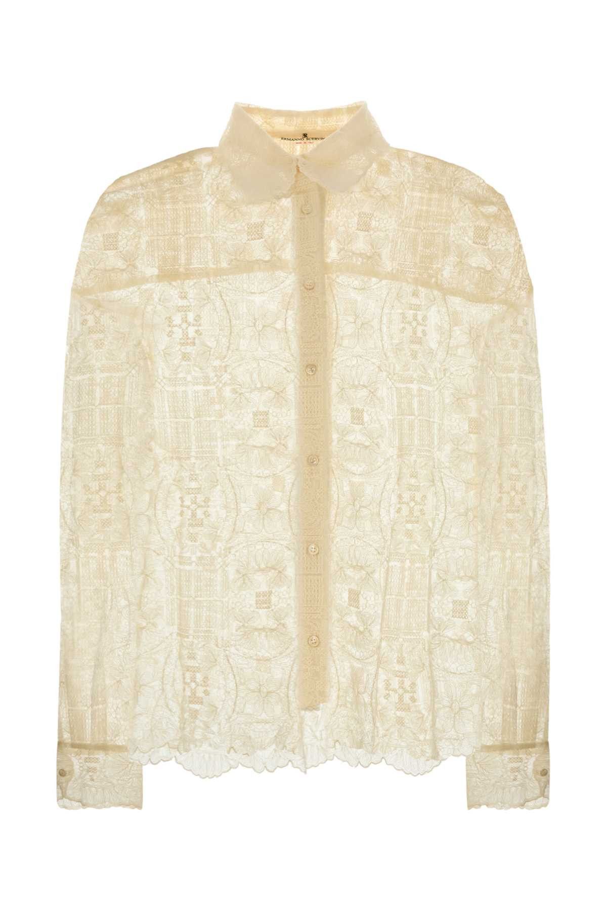 Ermanno Scervino Ivory Lace Shirt Size M / US 6-8 / IT 42-44 - 1 Thumbnail
