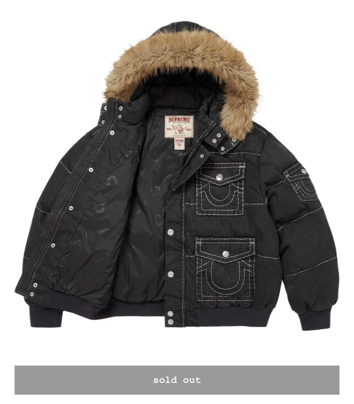 Supreme × True Religion Size Large Supreme x True Religion Puffer Jacket Black Size US L / EU 52-54 / 3 - 3 Thumbnail