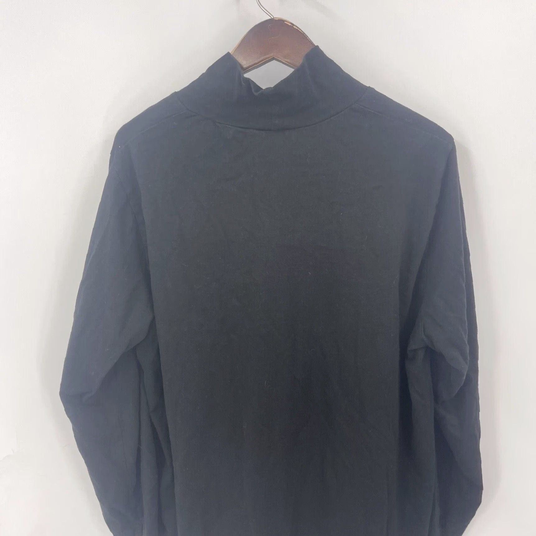 Vintage Ulla Popken Plus 18 Black Long Sleeve Mock Neck Tunic Blouse Casual Femme Classic Size XXL / US 16-18 / IT 52-54 - 4 Thumbnail