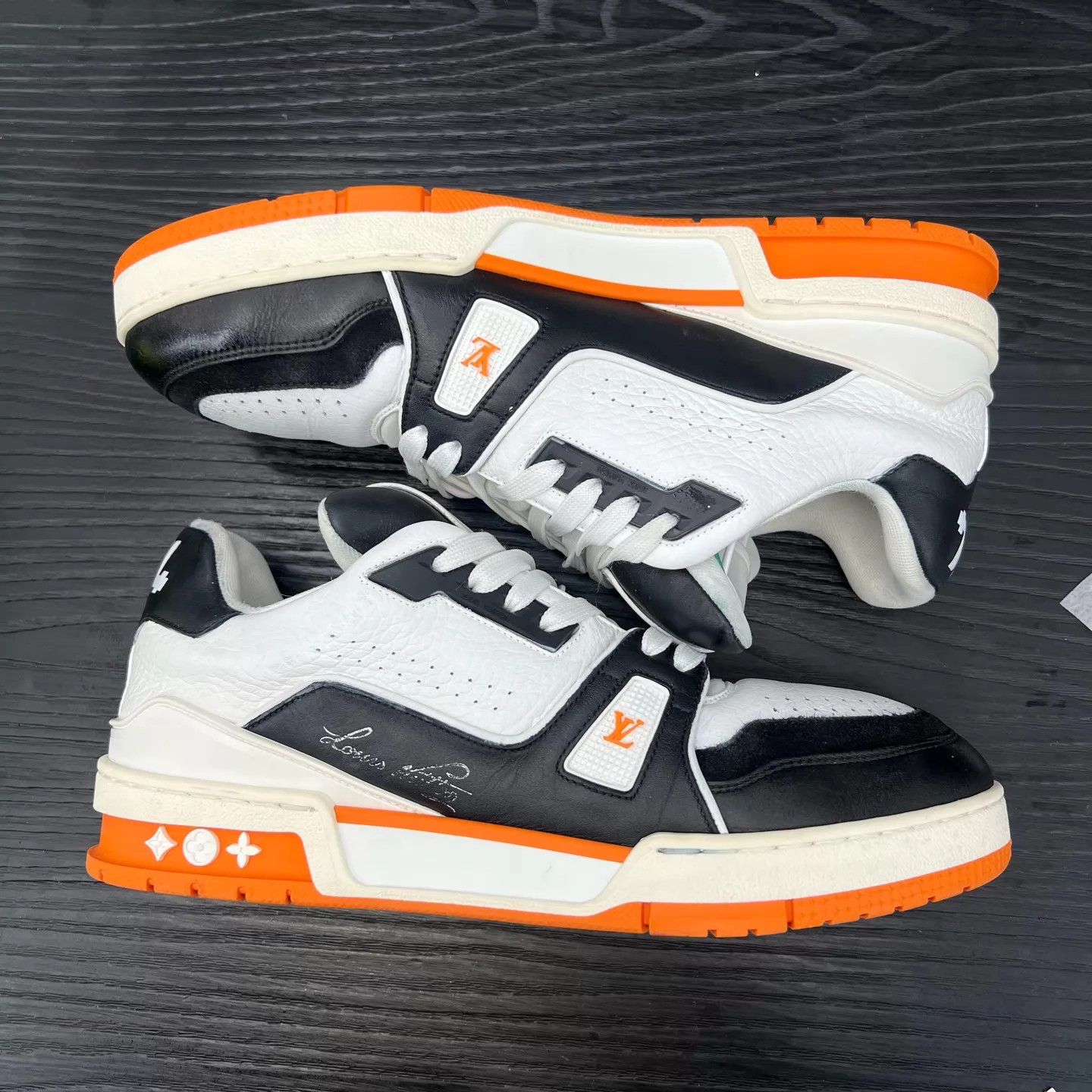 Louis Vuitton LV Trainer White Orange 41.5 New Original Box Size US 8.5 / EU 41-42 - 5 Thumbnail