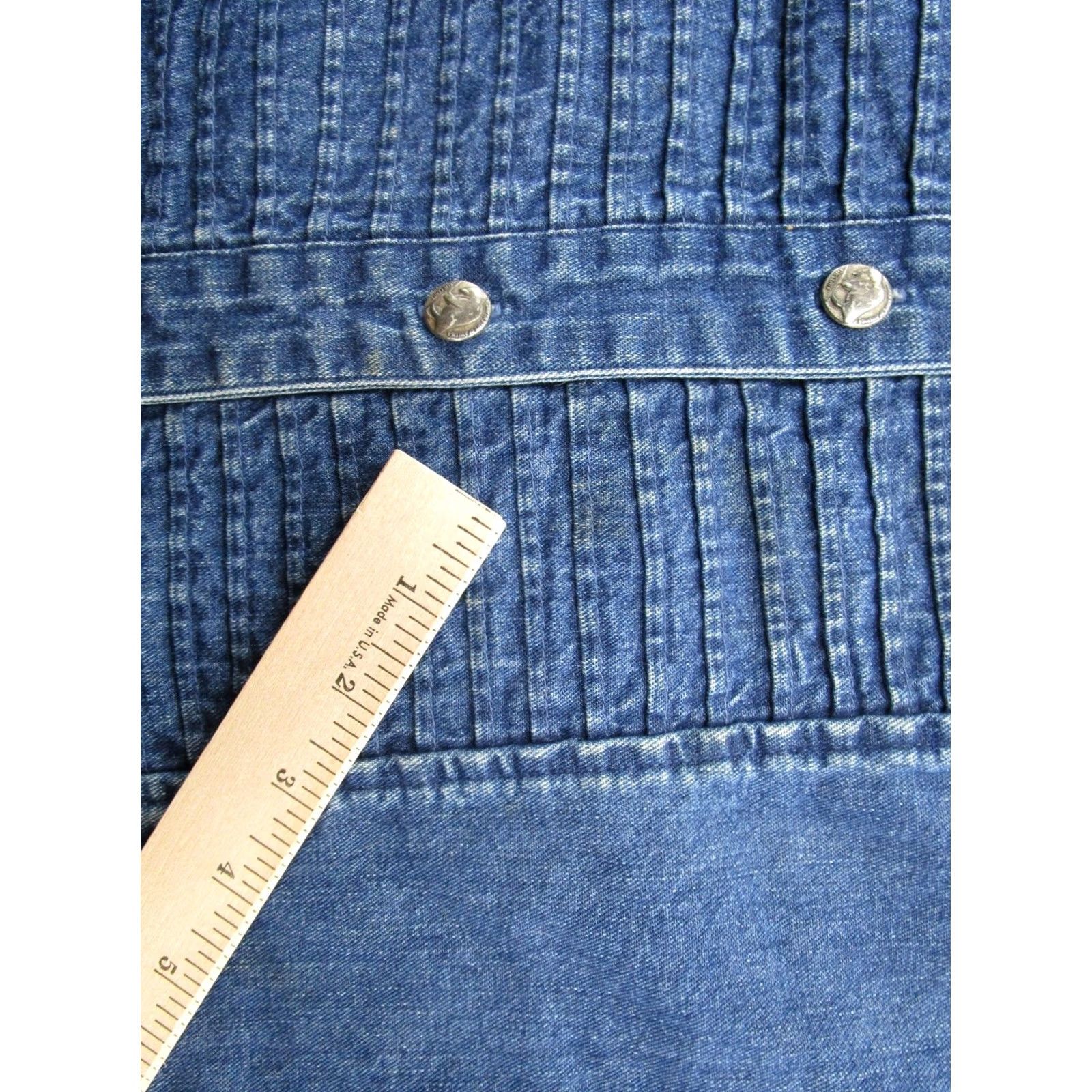 Orvis VINTAGE Orvis Vest Denim Button Up Women's 14 Blue Ruffle Western Casual Mens Womens Girls Size XL / US 12-14 / IT 48-50 - 3 Thumbnail