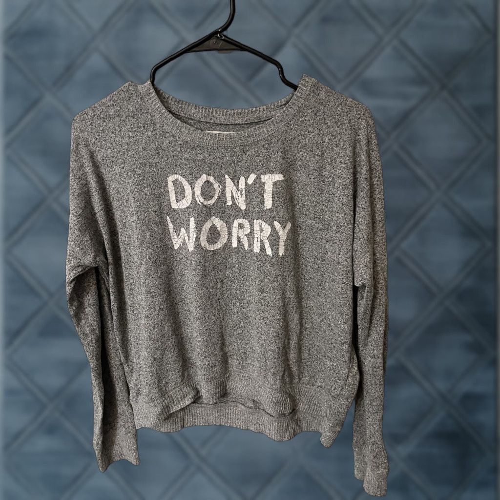 Abercrombie & Fitch VINTAGE Abercrombie & Fitch Dont Worry Logo Crop Top Sweatshirt – Size XS Size XS / US 0-2 / IT 36-38 - 1 Thumbnail
