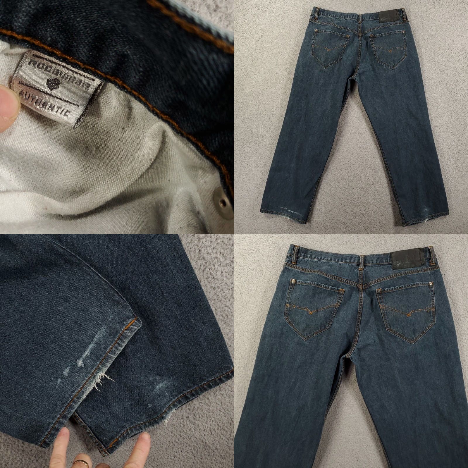 Rocawear Rocawear Jeans Men 40x34 Relaxed Measured 38x31 Dark Wash Y2K Streetwear Denim Size US 38 / EU 54 - 8 Thumbnail