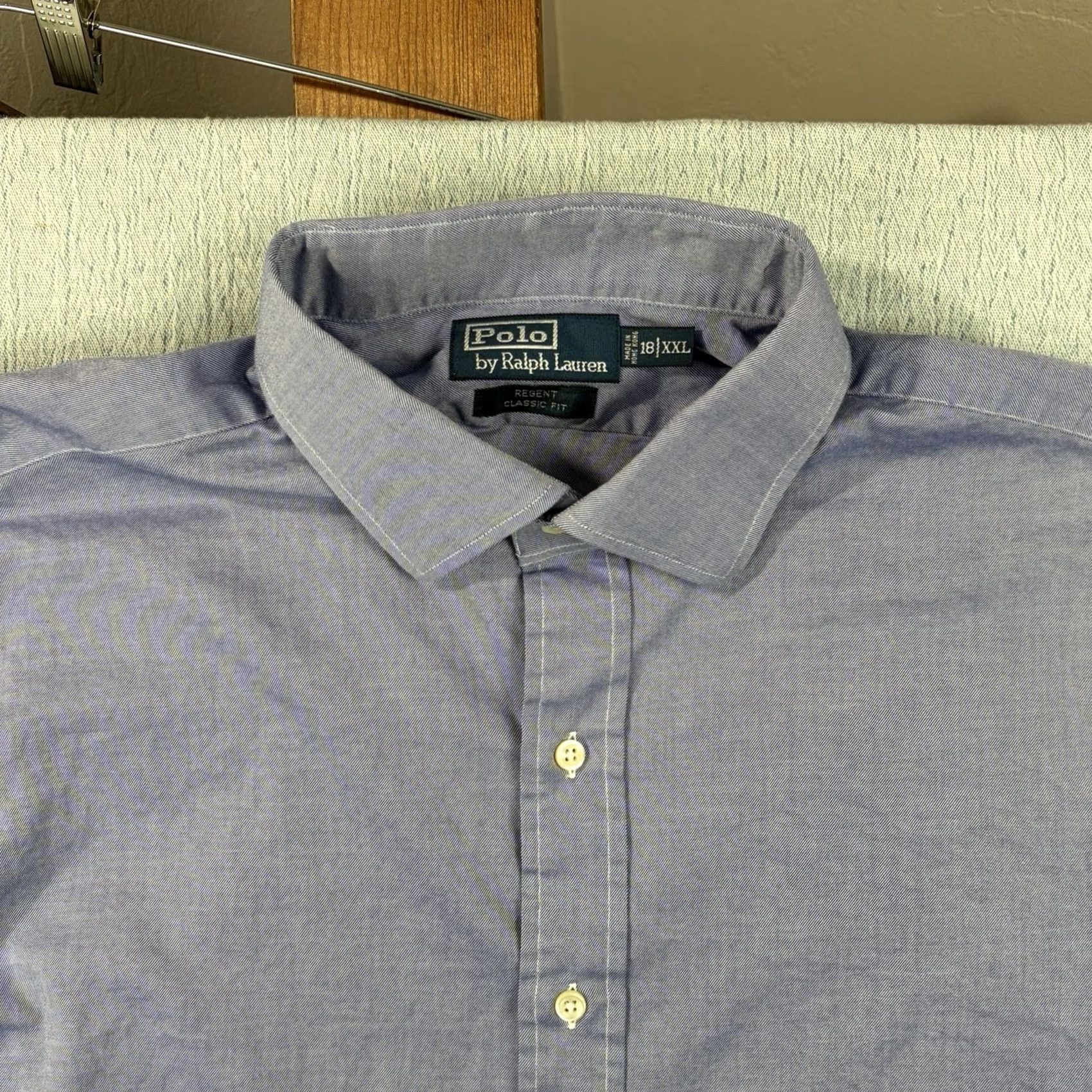 Polo Ralph Lauren Polo Ralph Lauren Dress Shirt Mens 2XL Blue Shirt Reg ent Classic Fit 100% Cotton Button-Down Collar Long Sleeve Buckle? Size 48R - 4 Thumbnail