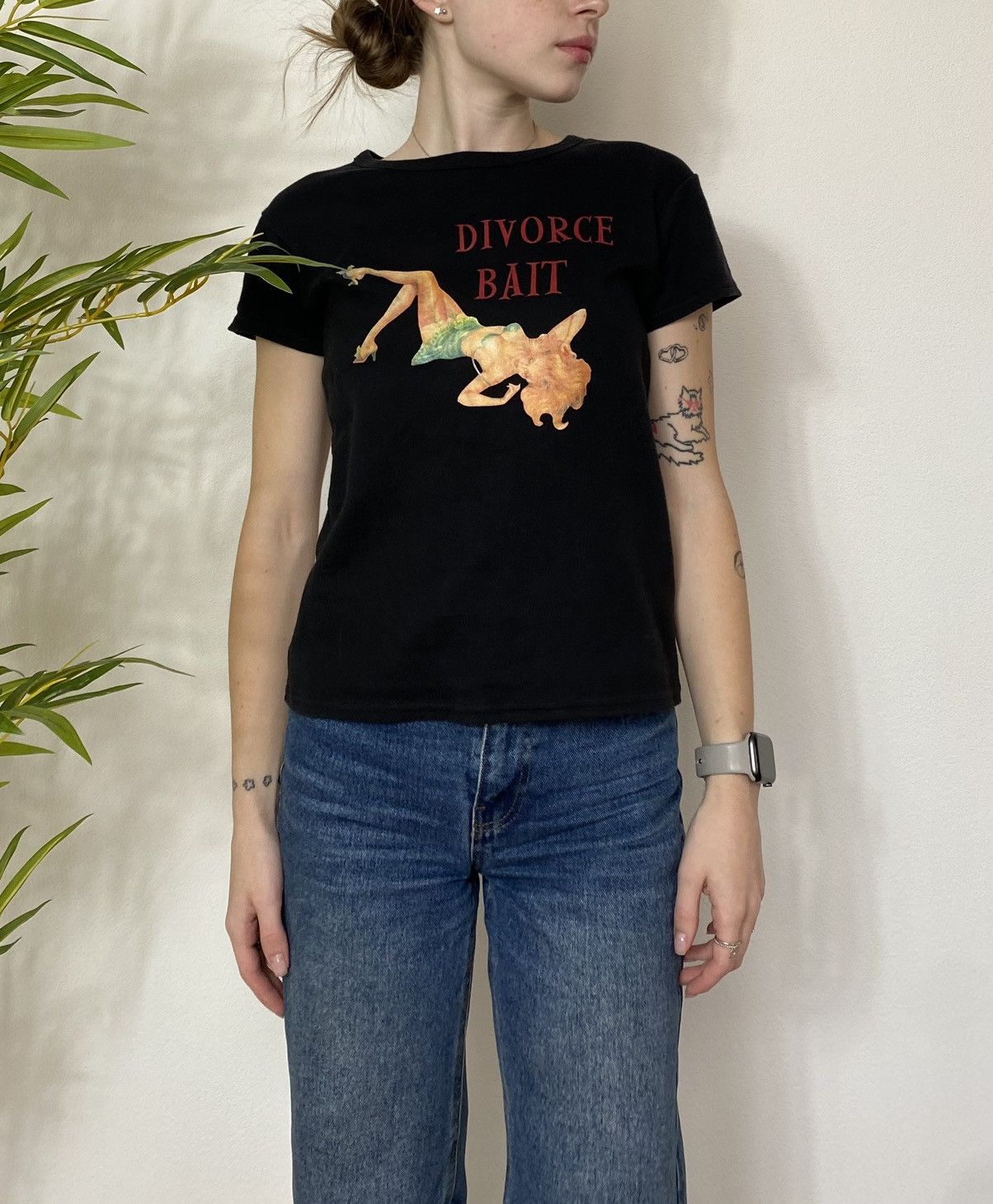 Vintage AVANT GARDE “DIVORCE BAIT” Y2K CROP TOP Size M / US 6-8 / IT 42-44 - 5 Thumbnail
