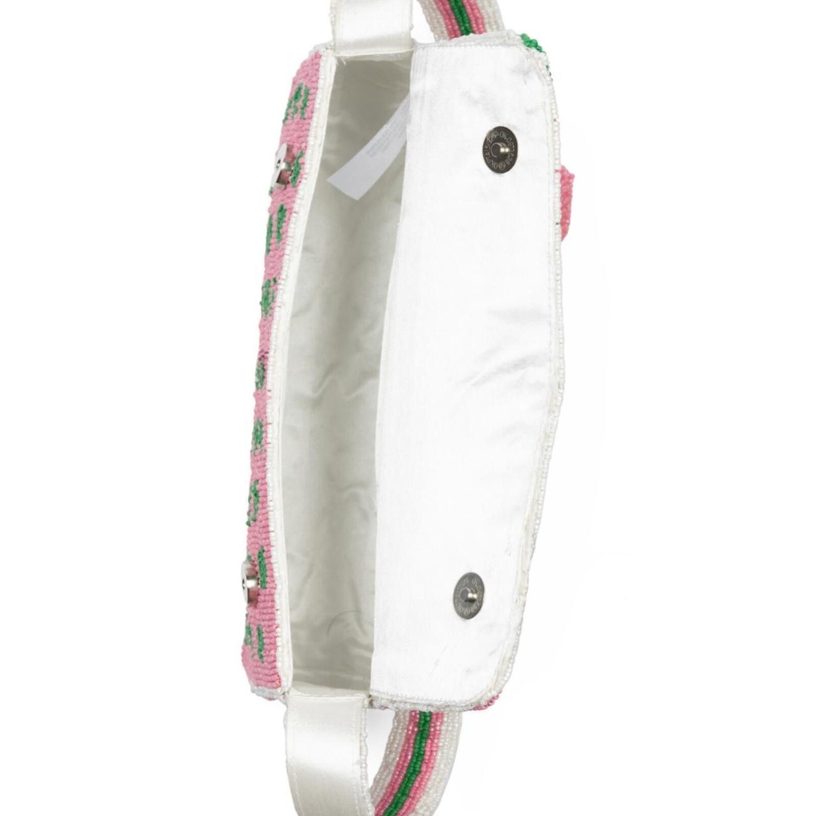 Marsell NWT TikTok Viral Pink & Green Striped Beaded Bag Size ONE SIZE - 4 Thumbnail