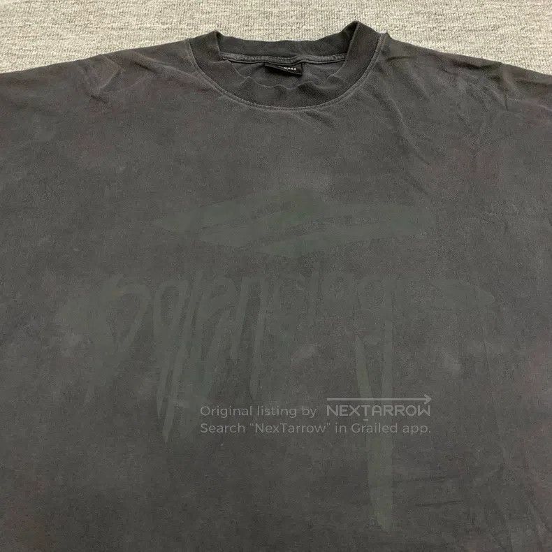 Balenciaga Balenciaga Black water-washed distressed 3B dissolved logo Size US XL / EU 56 / 4 - 3 Thumbnail