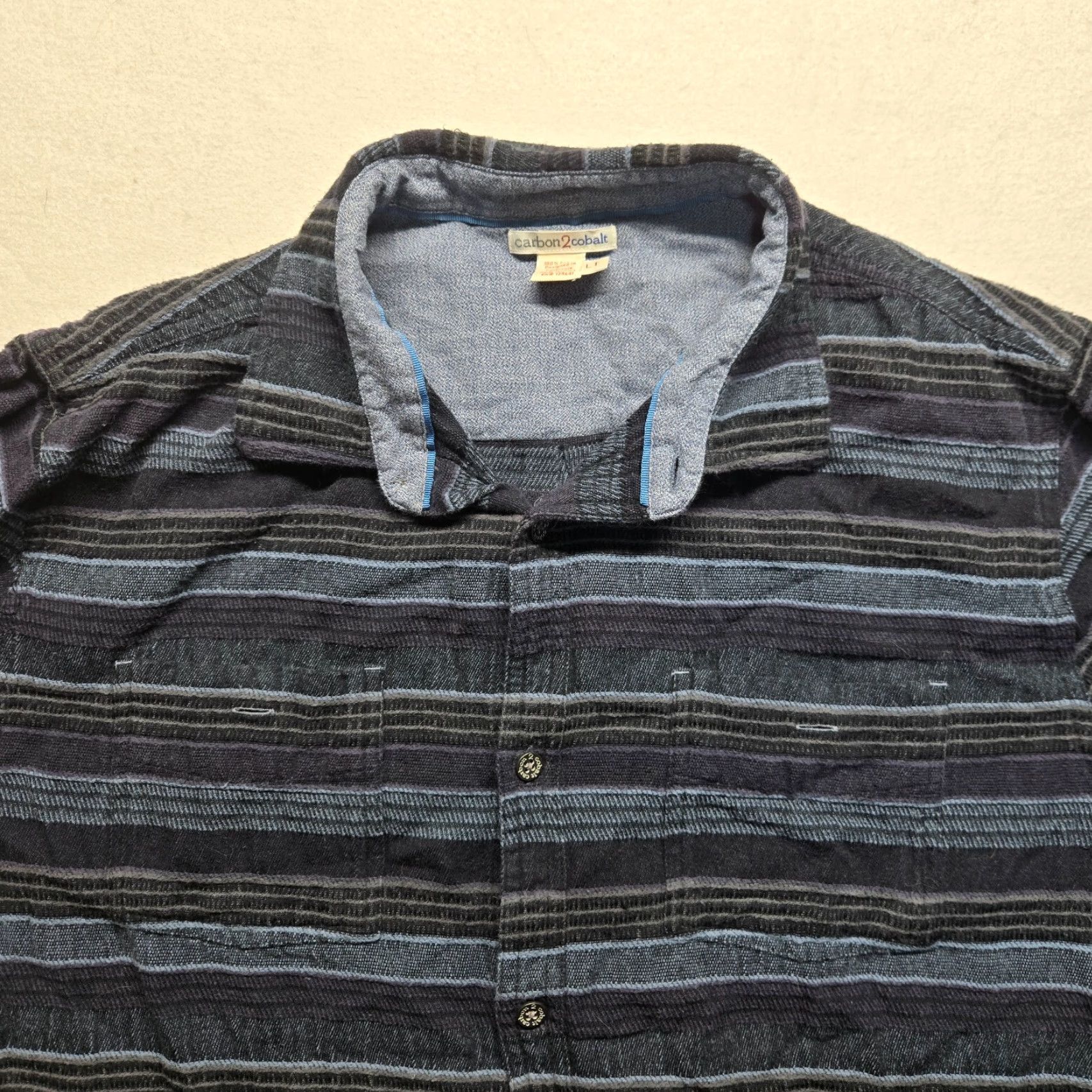 Carbon2Cobalt VINTAGE Carbon 2 Cobalt Flannel Shirt Men Adult Large Tall Plaid Lined Casual Winter Spring Fall Size US L / EU 52-54 / 3 - 2 Thumbnail