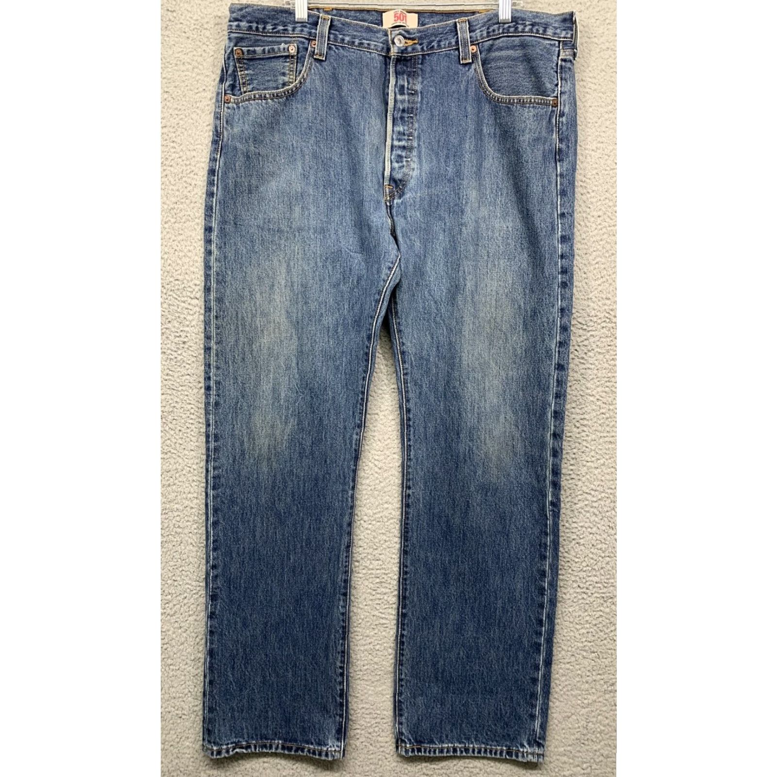 Levi's Levi’s Levi 501 Jeans Men’s 40X33 Blue Dark Wash Button Fly Straight Leg Jeans Mens 40x33 Light? Size US 40 / EU 56 - 2 Thumbnail