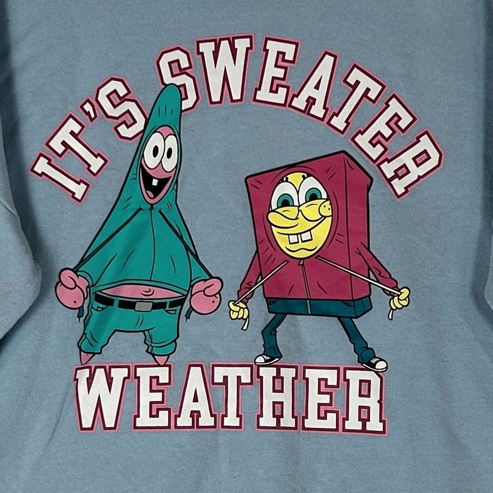 Nickelodeon Nickelodeon SpongeBob SquarePants Sweatshirt Womens Large Blue Cotton Graphic Size L / US 10 / IT 46 - 2 Thumbnail