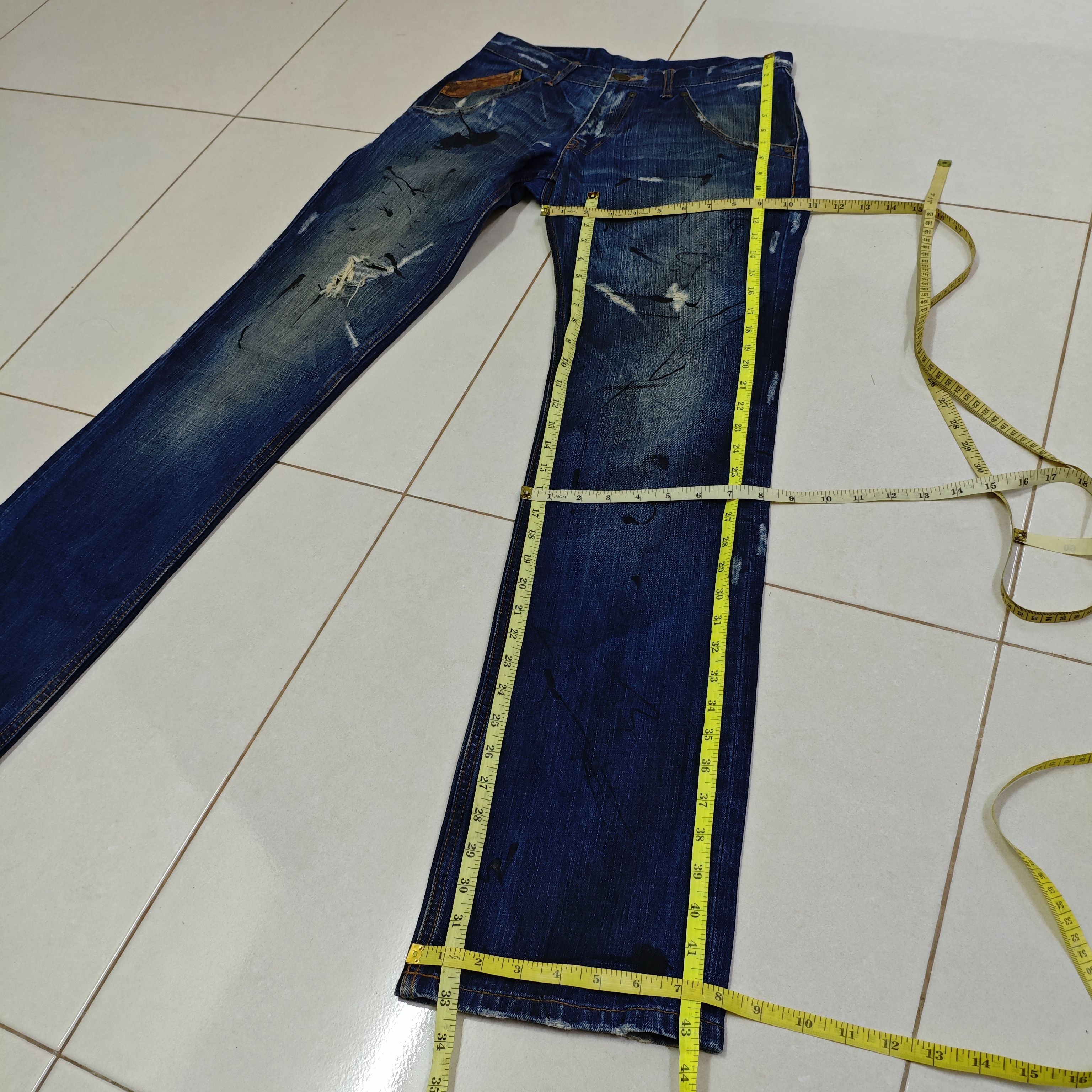 Matsuda MATSUDA MONSIEUR NICOLE Distressed Paint Splatter Jeans Size US 30 / EU 46 - 15 Thumbnail