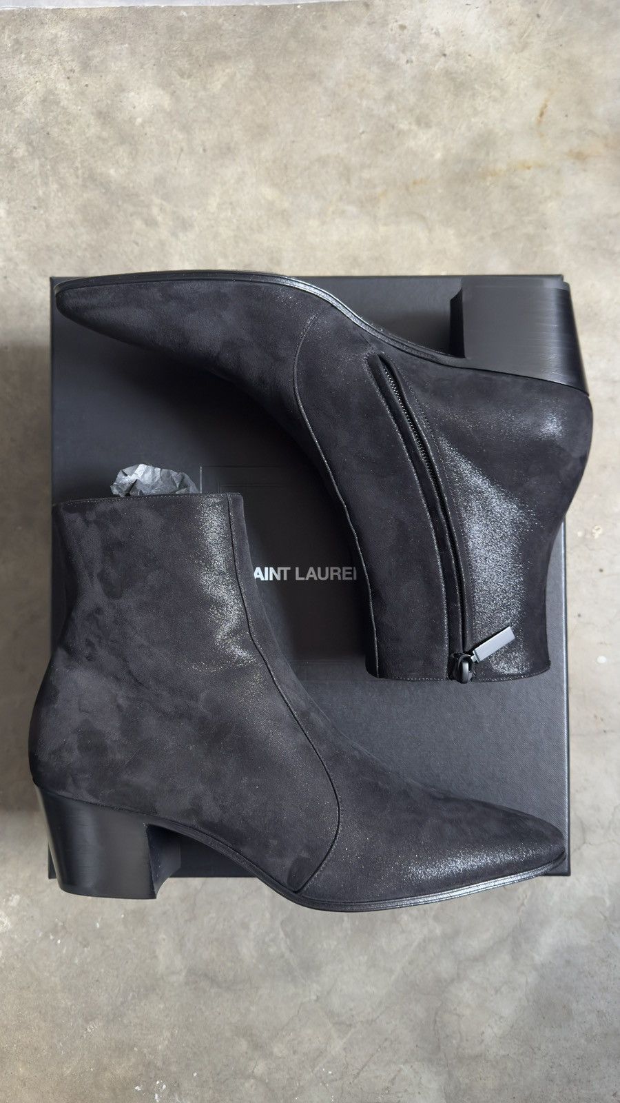 Saint Laurent Paris Saint Laurent Vassili Boots in Shimmering Suede Size US 8.5 / EU 41-42 - 2 Thumbnail