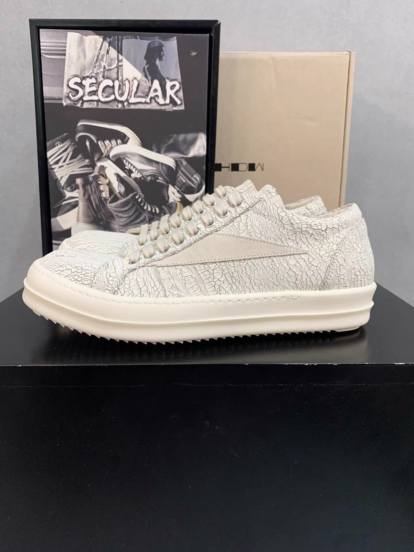 Rick Owens Rick Owens 25SS Cracked White Fake Vans K34 Size US 7 / EU 40 - 1 Thumbnail