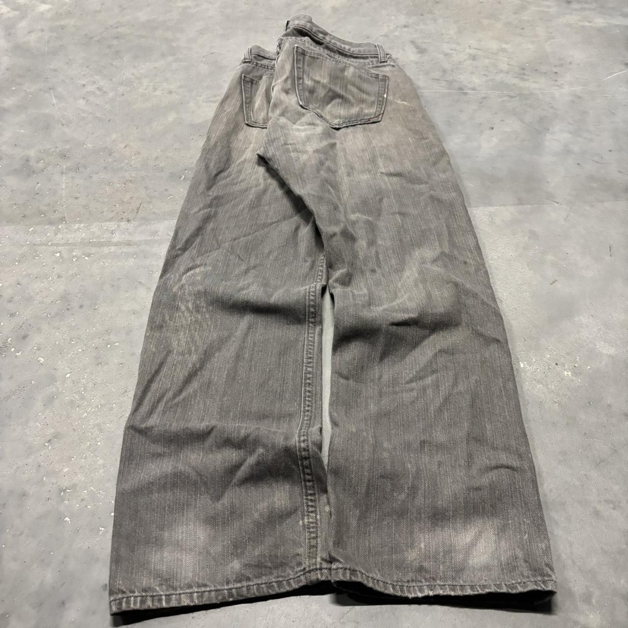 Japanese Brand × Vintage Crazy Vintage Y2K/2000s Grunge Faded Grey Streetwear Denim Jeans! Size US 31 - 4 Thumbnail