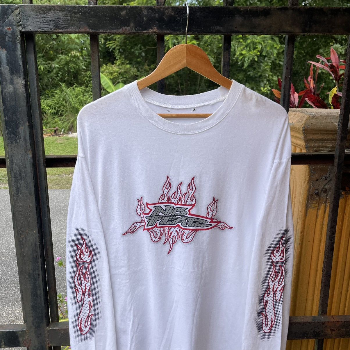 No Fear 🔥Vintage 90s No Fear Big Spellout Flame Long Sleeves Tee Size US XL / EU 56 / 4 - 3 Thumbnail