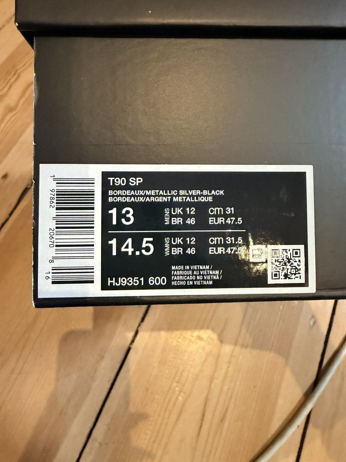 Nike Nike T90 SP “Bordeaux / Metallic Silver / Black” DS, US 13 Size US 13 / EU 46 - 8 Thumbnail