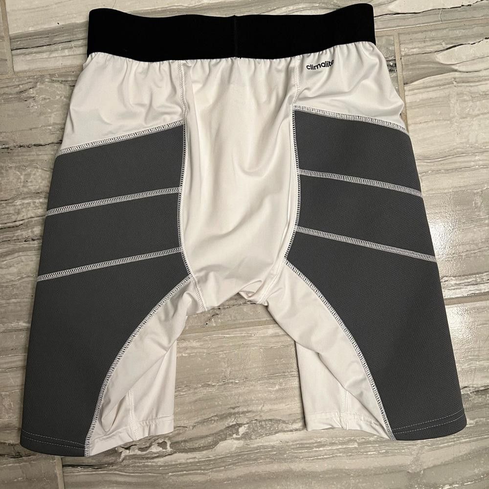 Adidas Adidas ClimaLite White/Gray Compression Slider Shorts Men's Size US 32 / EU 48 - 2 Thumbnail