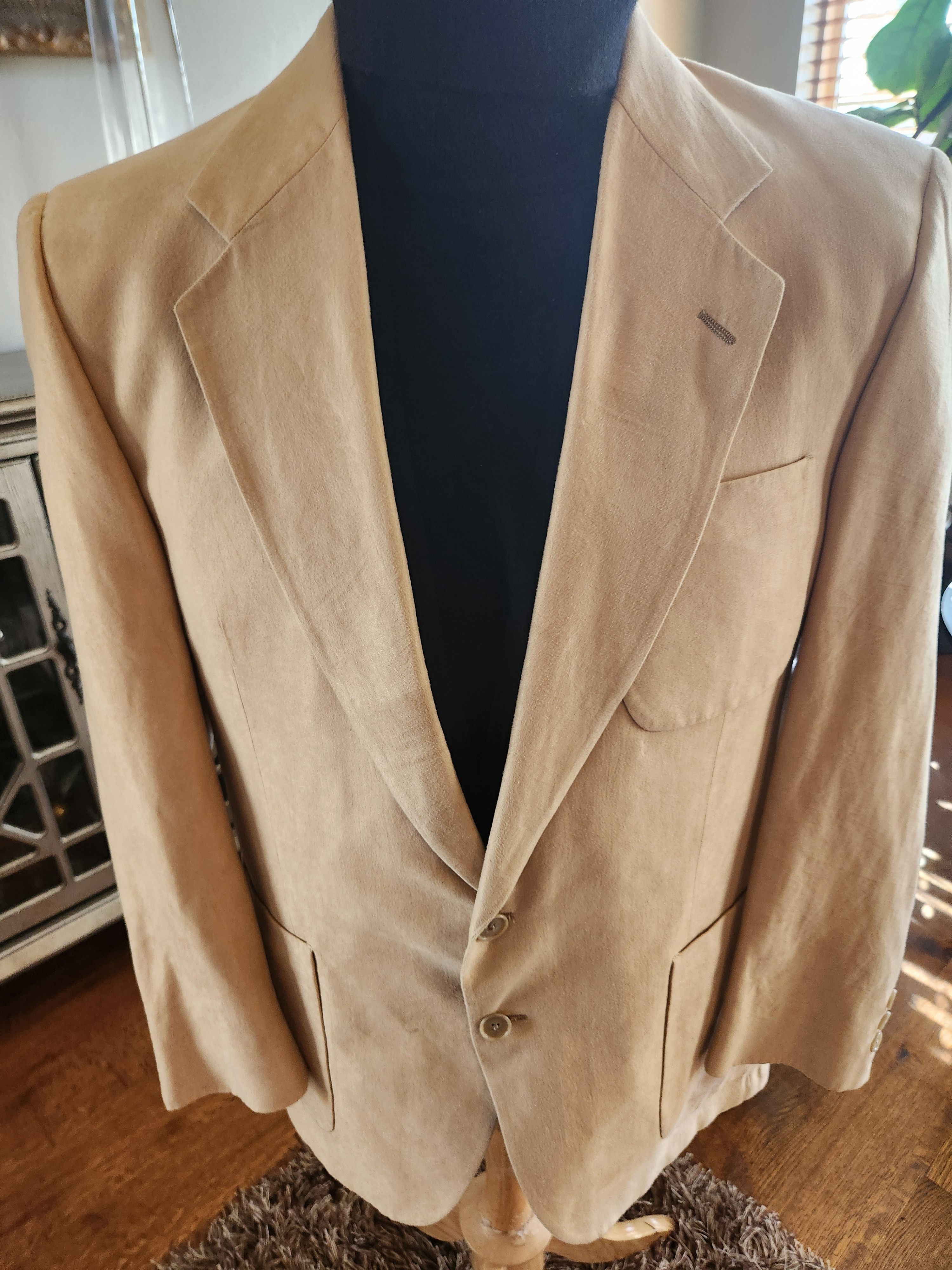 Other Custom Made Vintage 90's Men's Gold Ultra Suede Blazer Size 40R - 1 Thumbnail