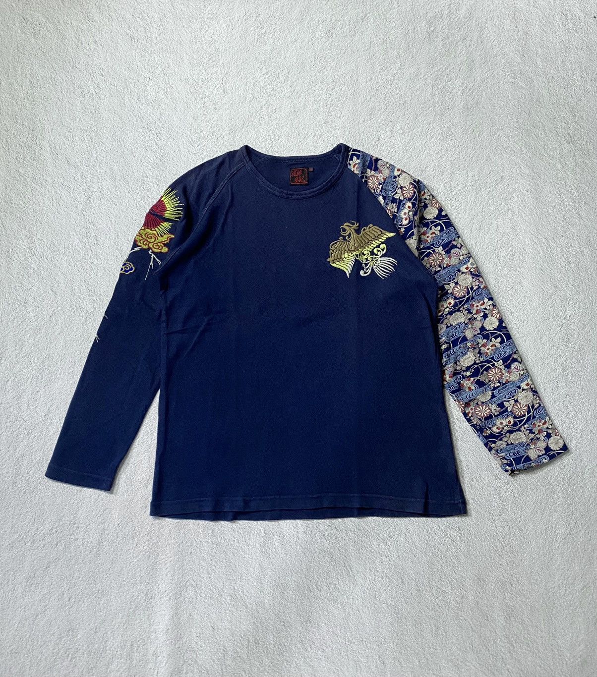Karakuri Tamashii Japanes Sukajan Emboidery Long Sleeve Tee Size US L / EU 52-54 / 3 - 1 Thumbnail