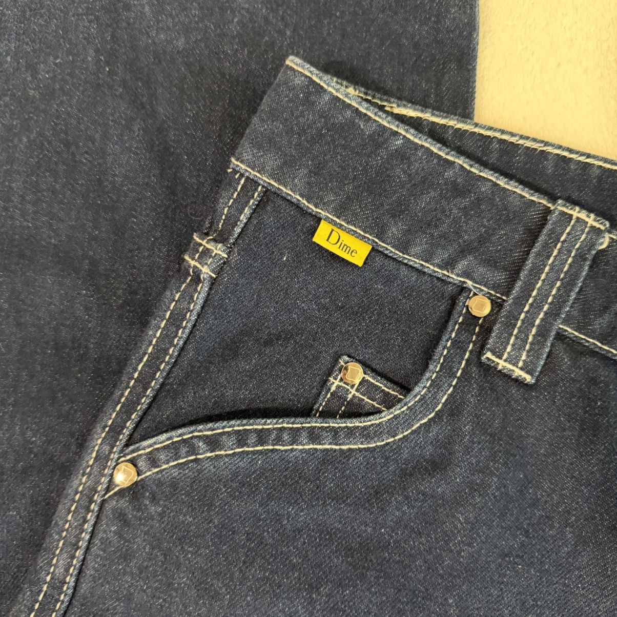 Dime Dime Contrast Stitch Blue Jeans Size US 29 - 6 Thumbnail