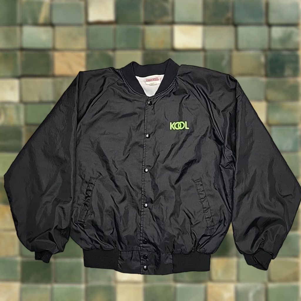 Vintage VINTAGE Hartwell KOOL Jacket Mens XL Black Snap Front 80s 90s Bomber Made in USA Size US XL / EU 56 / 4 - 1 Thumbnail