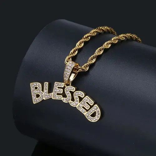 Jewelry × Vintage Rock Rapper Blessing Letter Necklace Size ONE SIZE - 1 Thumbnail
