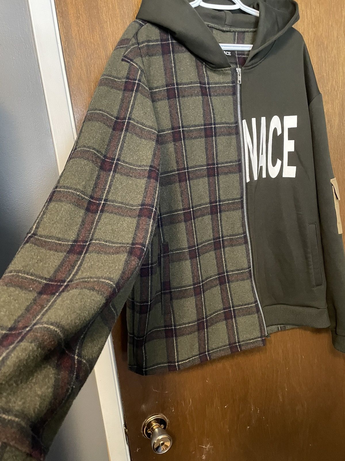 Menace Menace Split Wool Plaid Green Hoodie Size US L / EU 52-54 / 3 - 2 Thumbnail